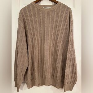 Peru Unlimited cotton cable knit men’s sweater cream XL